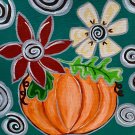 Pumpkin with flowers for Fall