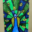 Peacock; blue , green, yellow