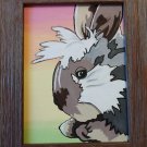 Bunny with rainbow background
