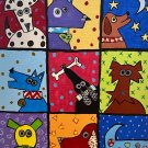 Nine cartoon dogs