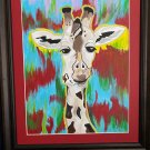 Giraffe with modern art style background