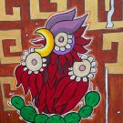 Bird on cactus