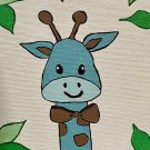 Blue Giraffe with Brown Bow Tie
