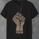 Men's Black Power Fist Graphic Print Casual T-Shirt Men's Black Power Fist Graphic Print Casual T-Shirt