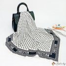 90cm silk scarf female summer new black polka dot print large square scarf headscarf scarf shawl