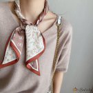 New satin small silk scarf women butterfly print narrow hair band flow decorative neck scarf thin lo