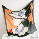 New shawl white collar neck scarf fashionable and beautiful simulation silk scarf female