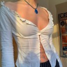 Sexy Low Cut V Neck Frill Skinny Crop Top