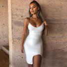Sexy V Neck White Strapy Sleeveless Mini Dress
