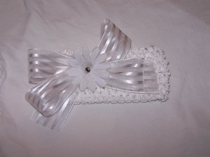 White on White Bow Headband
