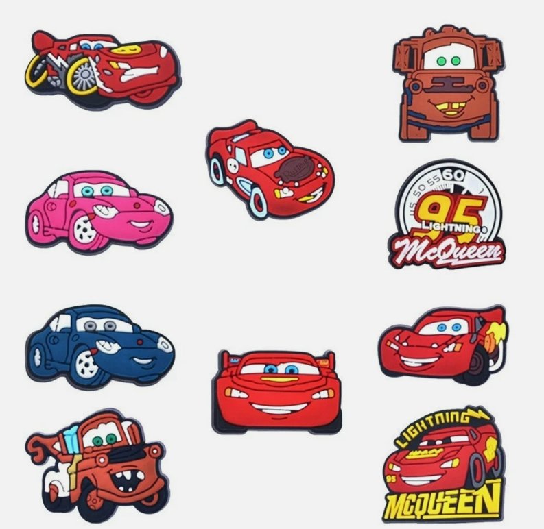 10PSC Rev Up Your Style: Car-Themed Shoe Charms