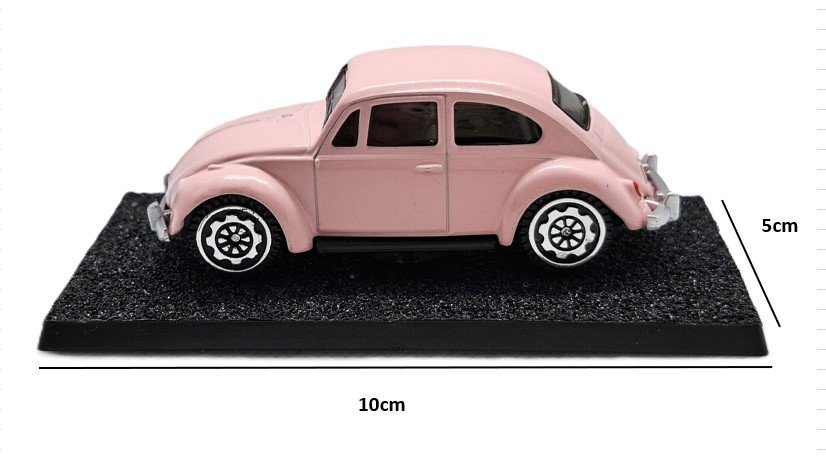 Pink VW Beetle Diecast Model Car 1:54 Fridge Magnet - Detachable Base