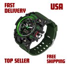Men's G shock watches Sport Multifunction Waterproof Military Outdoor Stopwatch Green New