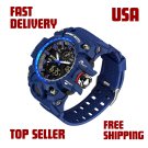 Men's G shock watches Sport Multifunction Waterproof Military Outdoor Stopwatch Blue New