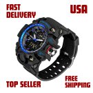 Men's G shock watches Sport Multifunction Military Waterproof Outdoor Stopwatch Blue New