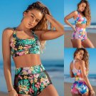 Fashion Tie-dyed Swimwear Lady Push-up Bikinis Floral Padded Swimsuit High Waist Beach Bottoms Fashion Tie-dyed Swimwear Lady Push-up Bikinis Floral Padded Swimsuit High Waist Beach Bottoms