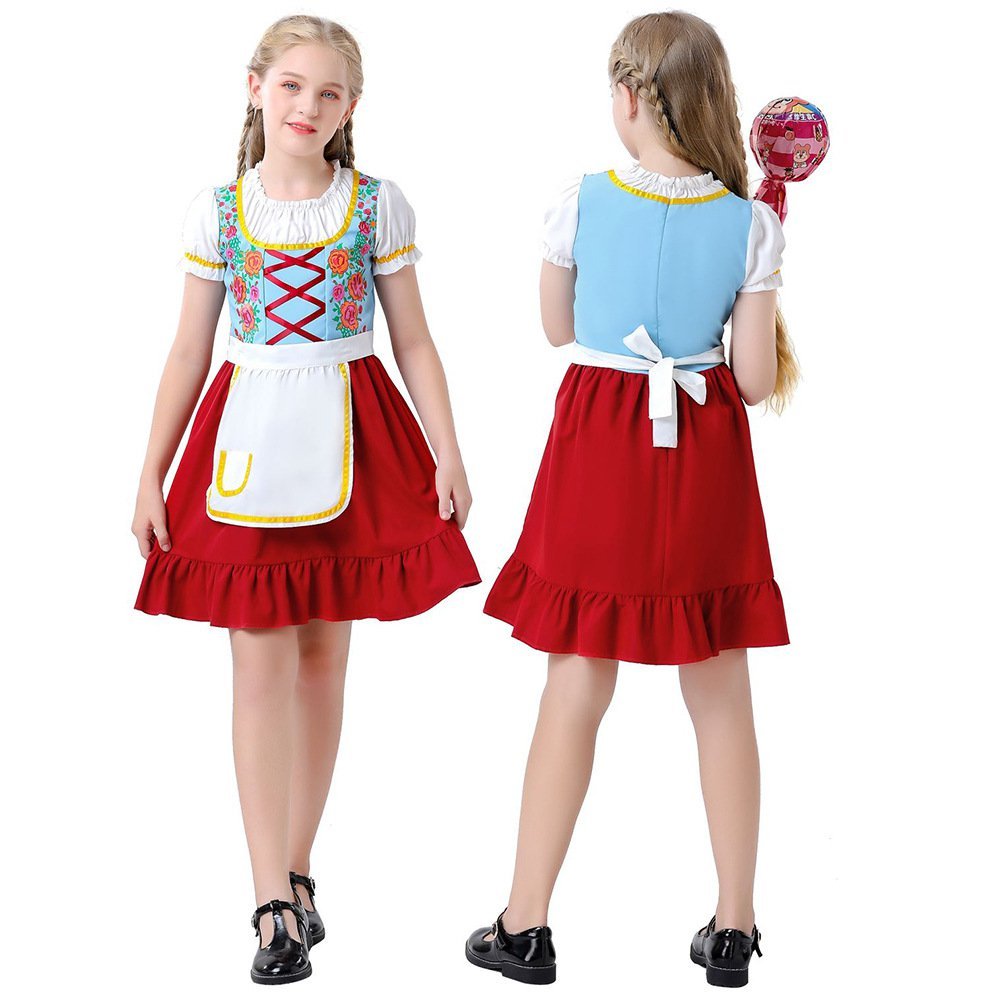 Girl German Traditional Oktoberfest Costume Beergirl Cosplay Outfit Carnival Uniform