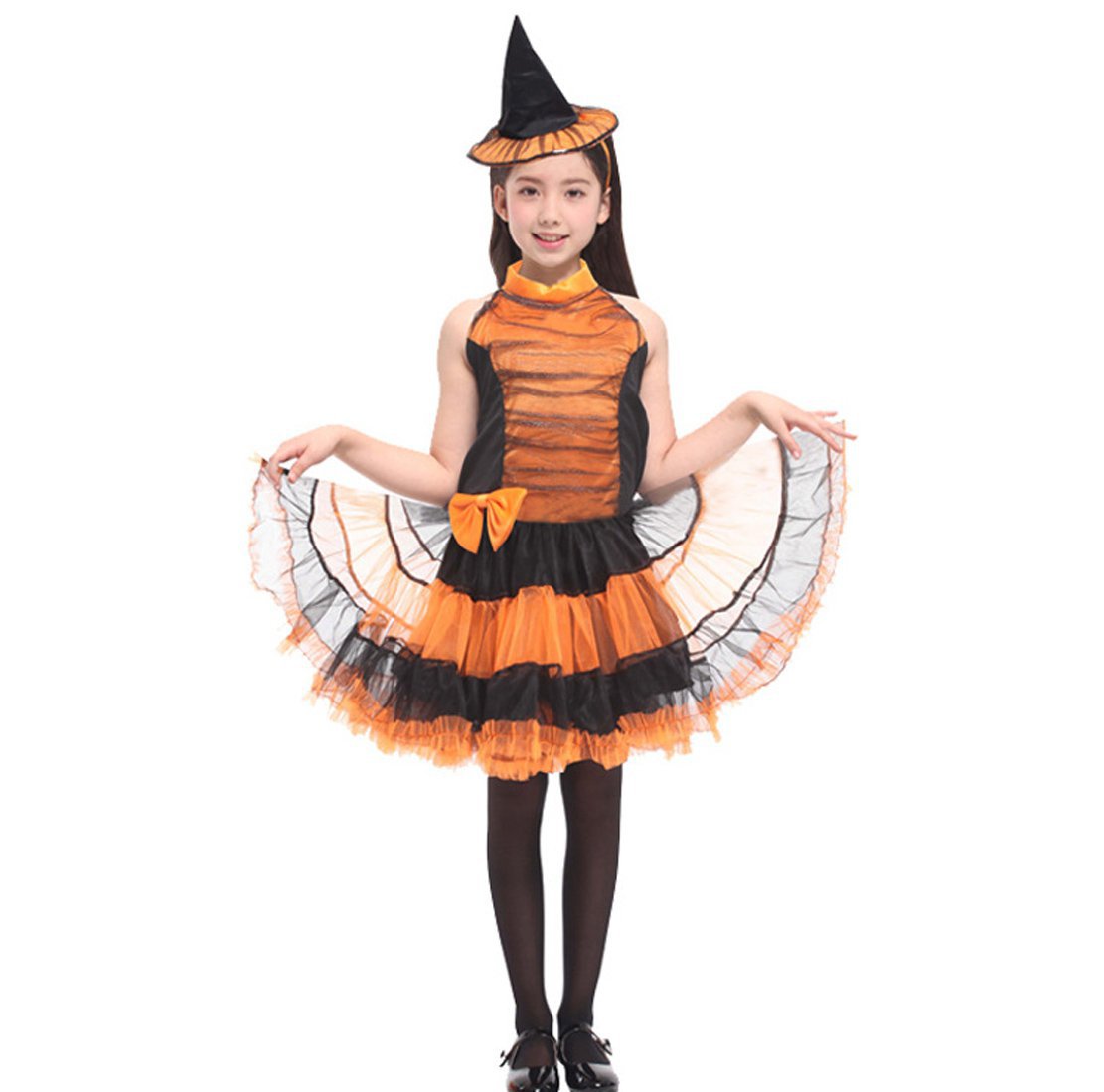 Girl Magic Cosplay Witch Costume Child Halloween Fancy Dress For Kid Devil Stage Performance Uniform