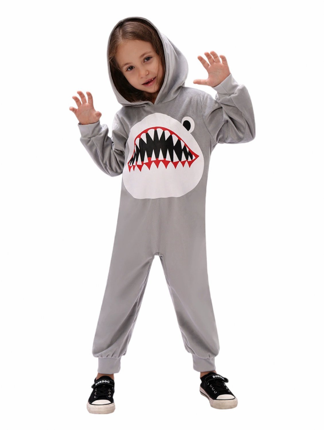 Girls Halloween Cute Shark Costume for Children Marine Life Jumpsuit