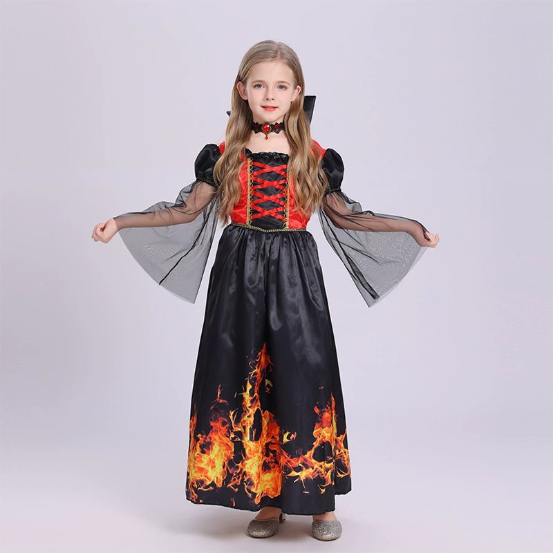 Girl Halloween Witch Funny Costume For Child Magic Cosplay Fancy Dress Devil Performance Uniform