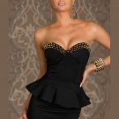Little Black Off-shoulder Design Night Out Dress Sexy Black Peplum Mini Dress