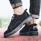 Low Cut Summer Footwear Lace-Up Men Denim Casual Board Shoes Solid Color Canvas Shoes