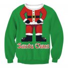 Ladies Cartoon Santa Patchwork Printed Tops Fashion Sweatshirts Women Christmas Clothes