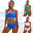 Lady Tankini Tops Padded Lace-up Bathing Suits Female Swimming Wear Double Spaghetti Straps Bikini