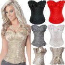 Large Size S-6XL Sexy Floral Lace-Up Full Cup Valentine Day Overbust Corset for Women