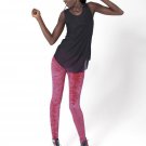 Mid Waist Lady Beauty Solid Rose Red Cute Fur DetailWinter Leggings wl8320