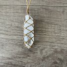 Natural Clear Quartz Hexagon Crystal Pendant Healing Necklace Stone Amulet Boho