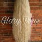 Extra Long Wavy Lace Part Wig: 613 Blonde, Human Hair Blend, Halloween Cosplay &acirc;�� NILE