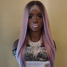 22" Ombre Pink Blonde Lace Front Wig: 13x4 Straight Human Hair Blend, Glory Tress - BLOSSOM 22" Ombre Pink Blonde Lace Front Wig: 13x4 Straight Human Hair Blend, Glory Tress - BLOSSOM