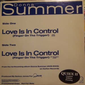 Donna Summer Love Is In Control Dj USA 12"