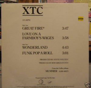 Xtc Great Fire ,Love On A Farmboys Wages Us Dj 12"