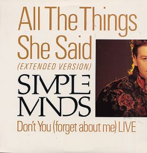 Simple Minds All The Things SHe Said Usa  12"