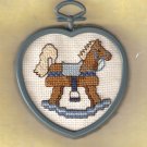 'Rocking Horse' Framed-Mini Cross Stitch-Completed