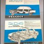 1966 Peugeot 204 Vintage Original Car Sales Brochure Catalog