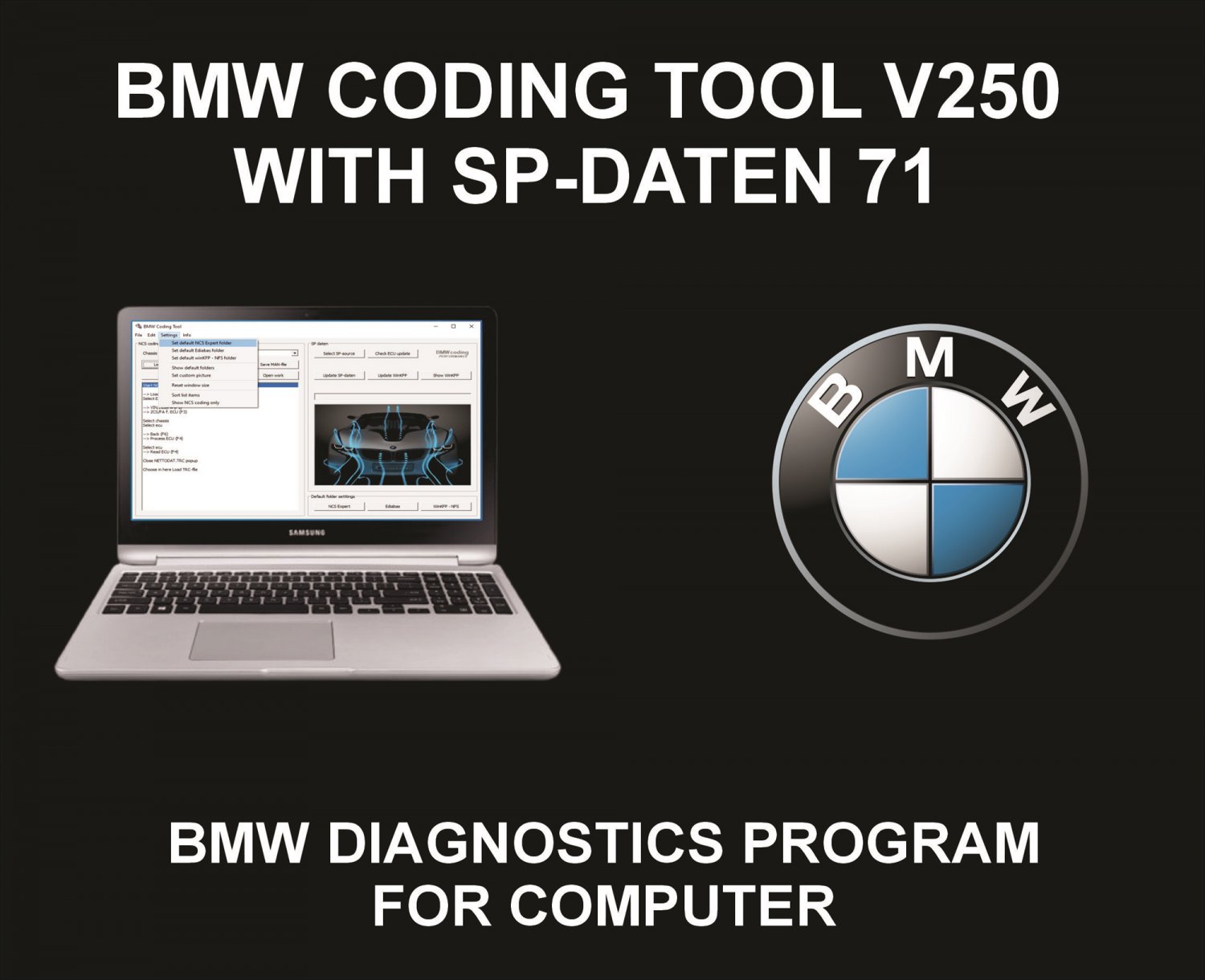 BMW Coding And Diagnostics Tool With SP Daten 71, For Computer