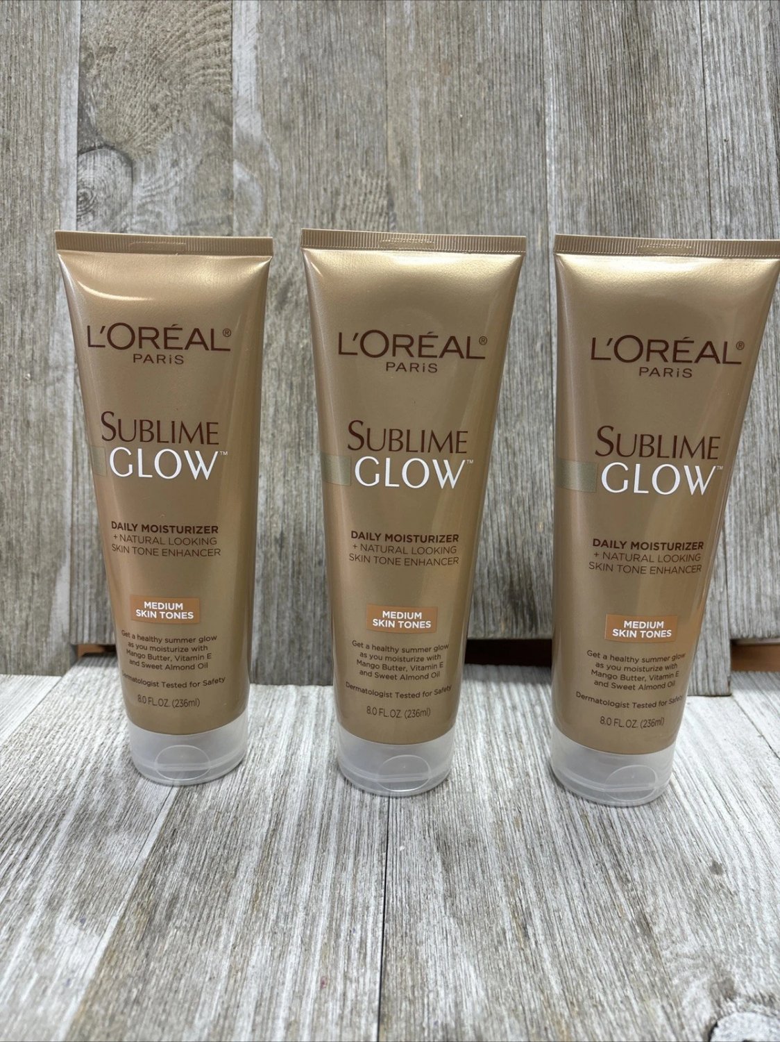 (3 Pack) L'OREAL Sublime Glow Daily Moisturizer Medium Skin Tone 8 fl. oz