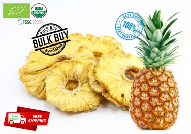 Organic pure dried/dehydrated pineapple fruit slices/rings Ceylon free