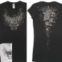 Rock N Rose Scroll Sinful RoseTattoo Rhinestone Tee / T Shirt