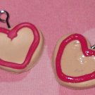 Heart shaped iced cookie clay earrings