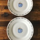 10 Strawberry Street 2 Coffee Plates Cake Dessert Pie white kitchen decor gift