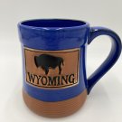 Wyoming Buffalo Coffee Mug blue ceramic large drink cup Wyoming Buffalo Coffee Mug blue ceramic large drink cup