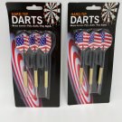 6 Darts American Flag stars stripes brass barrel hard tip poly shaft / flights 6 Darts American Flag stars stripes brass barrel hard tip poly shaft / flights