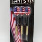 6 Darts American Flag stars stripes brass barrel hard tip poly shaft / flights