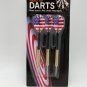 6 Darts American Flag stars stripes brass barrel hard tip poly shaft / flights