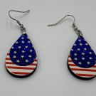 Earrings American Flag Made in USA Patriotic stars stripes red blue 4th July