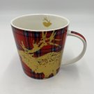 Deer Elk Coffee Mug Moose Christmas Cup tartan plaid red vintage reindeer ppd